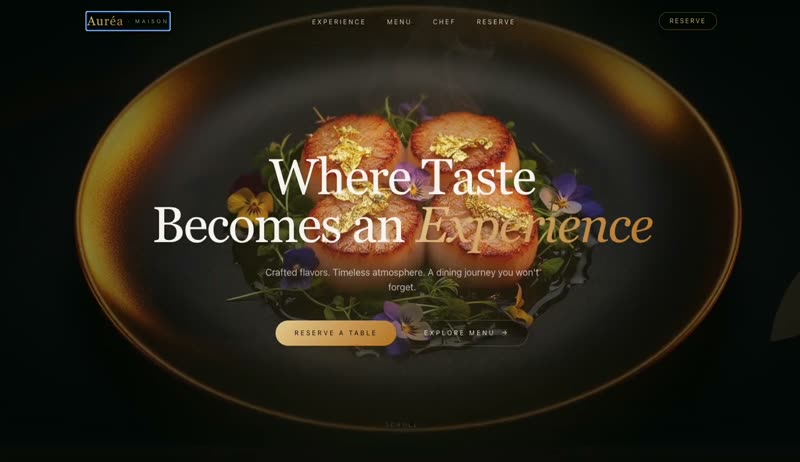 Auréa — Restaurant sample preview