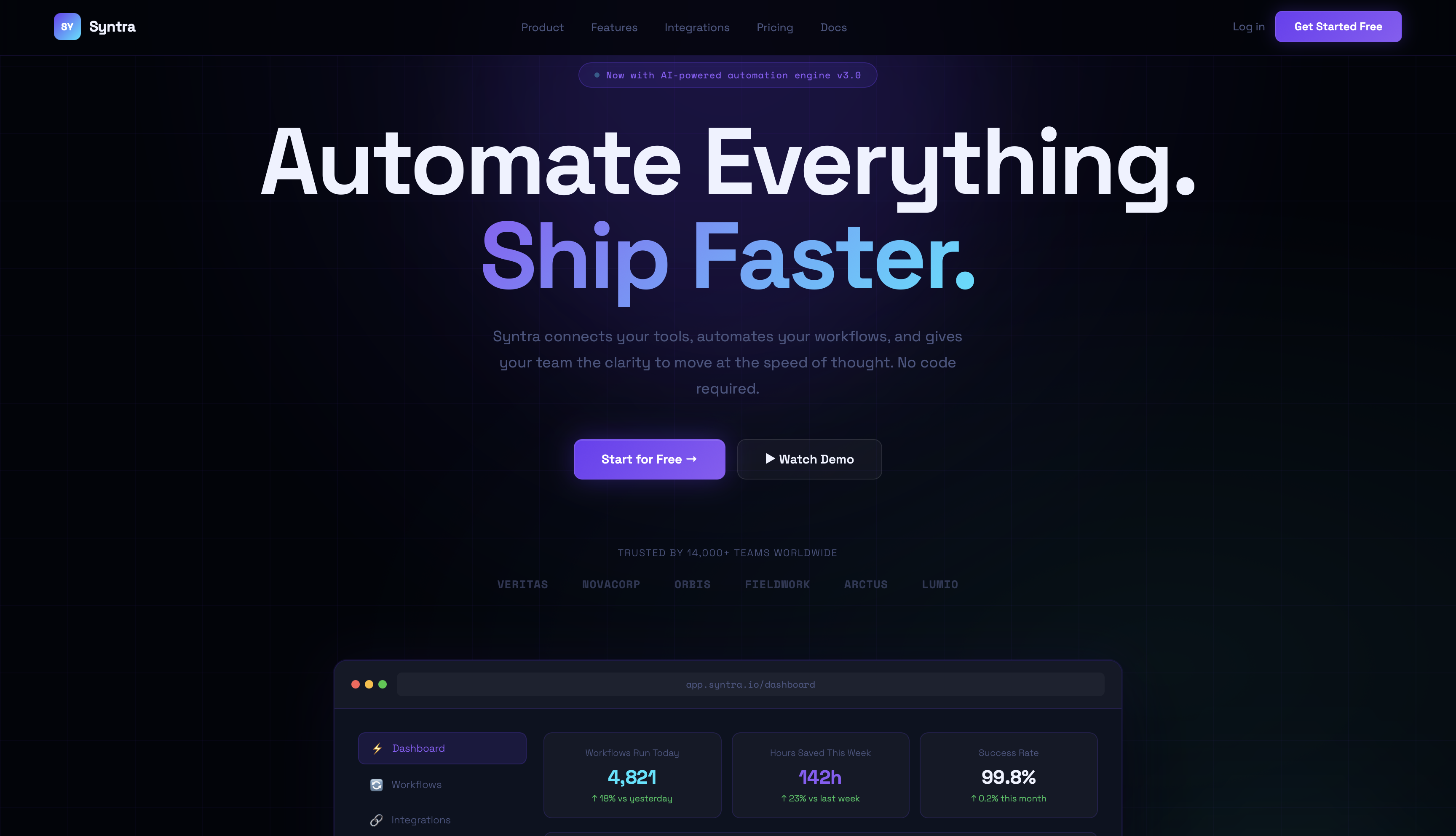 SaaS Startup sample preview